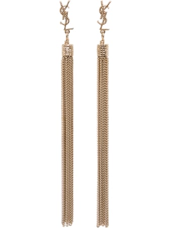 Saint Laurent Loulou Earrings In Golden Brass