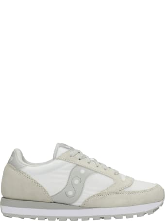 Saucony Jazz O Sneakers In White Suede And Fabric