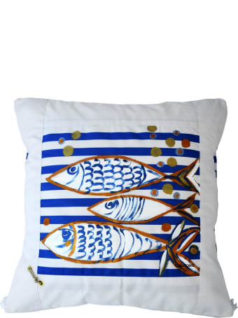 Le Botteghe su Gologone Cotton Hand Painted Indoor Cushion 80x80 cm