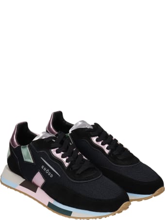 GHOUD Rush Sneakers In Black Suede And Fabric