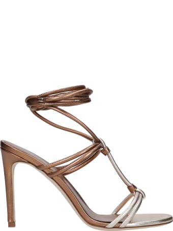 3JUIN Dalia 090 Sandals In Bronze Leather