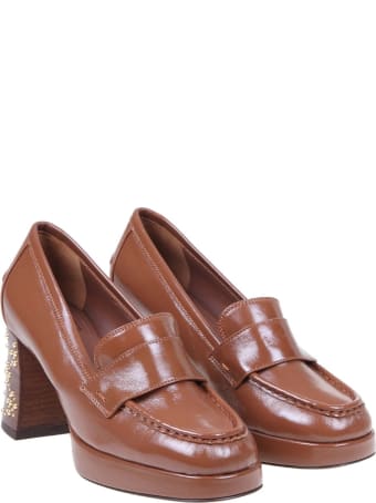 L'Autre Chose Leather Loafers With Studs
