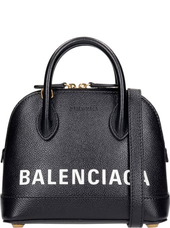 Balenciaga Vil Top Hand Xs Hand Bag In Black Leather