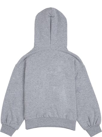 Moschino Grey Jersey Hoodie With Logo Print