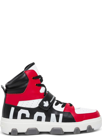 Dsquared2 Icon Color Block High Leather Sneakers
