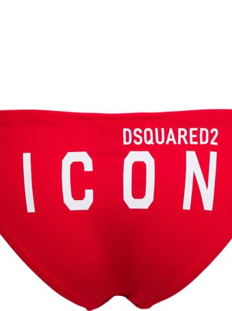 Dsquared2 Red Swim Briefs With Icon Print