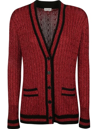 Saint Laurent Stripe Trimmed Knit Cardigan