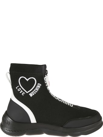 Love Moschino Zip Logo Sock Sneakers