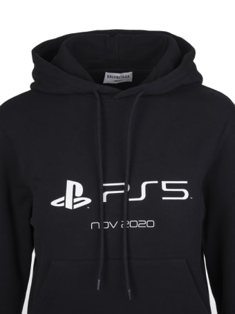 Balenciaga Woman Black Playstation Fitted Hoodie