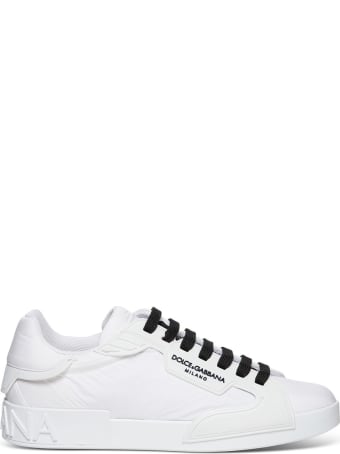 Dolce & Gabbana Portofino Sneakers In Nylon And Rubber With Logo