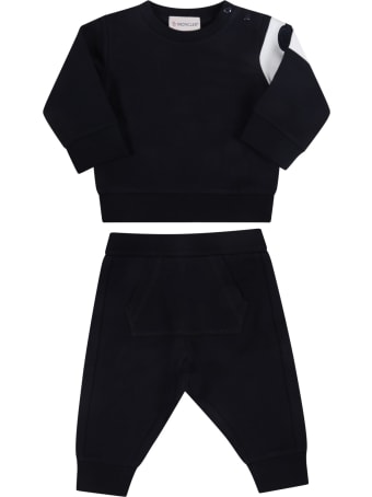 Moncler Blue Tracksuit For Baby Kids With Patch