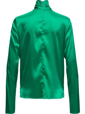 Tessa Turtleneck In Green Silk Blend