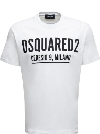 Dsquared2 White Cotton T-shirt With Logo Print
