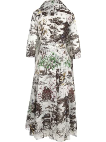 Samantha Sung Aster Printed Midi Chemisier 3/4s Dress