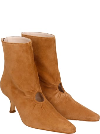 Kalda Luna High Heels Ankle Boots In Brown Suede