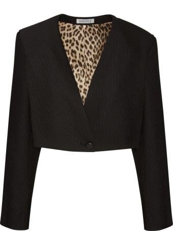 Amotea Spencer Blazer In Black Gessato