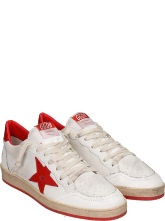 Golden Goose Ball Star Sneakers In White Leather