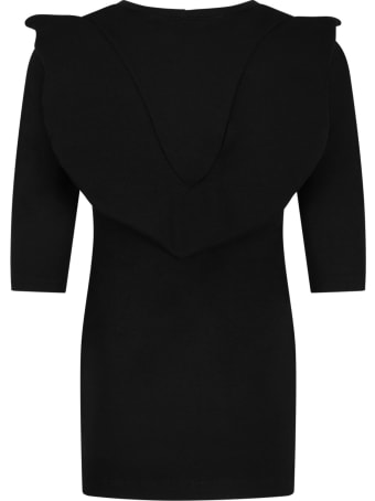 efvva Black Dress For Girl With White Clouds
