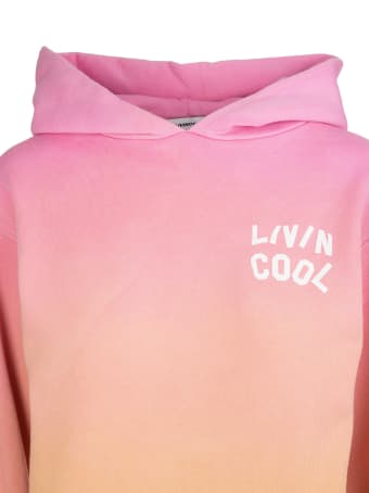 LIVINCOOL Woman Gradient Orange And Pink California Love Hoodie