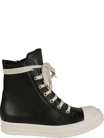 Rick Owens Side Zipped Lace-up Ankle Boots