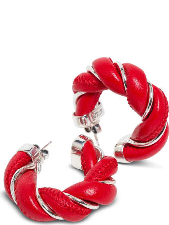Bottega Veneta Hoop Earrings In Nappa And Silver