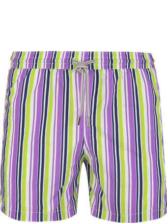 Capri Code Purple And Light Green Striped Swimsuit