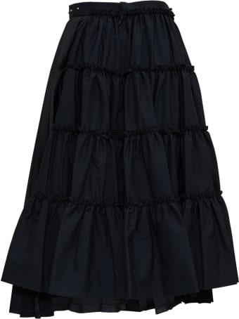 Noir Kei Ninomiya Long Asymmetrical Wool Blend Skirt
