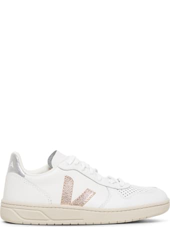 Veja White Vegan Leathe Sneakers With Side Logo