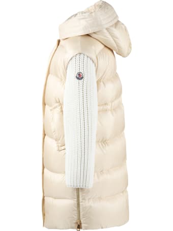 Moncler Beige ''katiefe'' Jacket For Girl With Iconic Patch