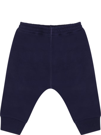 Gucci Blue Sweatpants For Baby Boy With Patch Logo