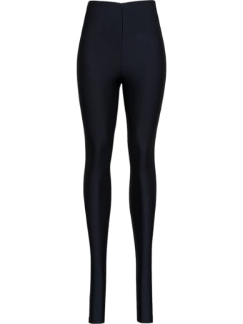 Andamane Black Holly Leggings In Shiny Stretch Fabric