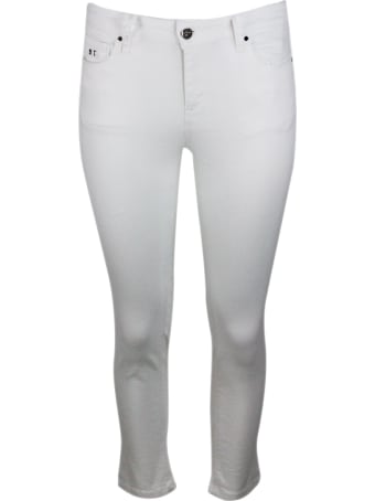 Sartoria Tramarossa Pants In Bull Denim Modello Capri Stretch With 5 Pockets