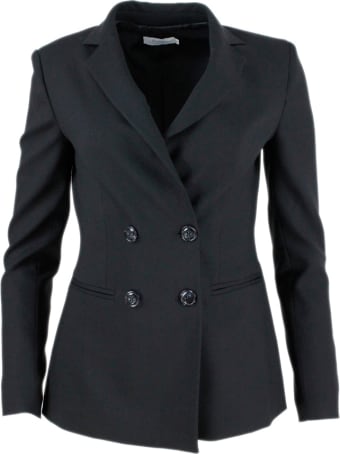 Barba Napoli Double-breasted Blazer Jacket With Buttons And Welt Pockets In Wool