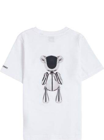 Burberry White Cotton T-shirt With Print