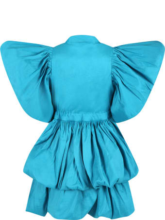 Caroline Bosmans Light-blue Dress For Girl With Ruffle