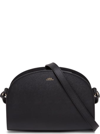 A.P.C. Sac Demi Lune Leather Crossbody Bag