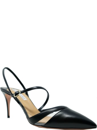 Aquazzura Calf+pvc Black Pvc First Love Sling 75 Pumps