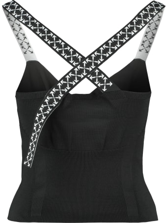 Off-White Ribbed Tank Top