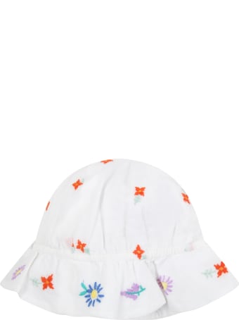 Stella McCartney Kids White Sun Hat For Baby Girl