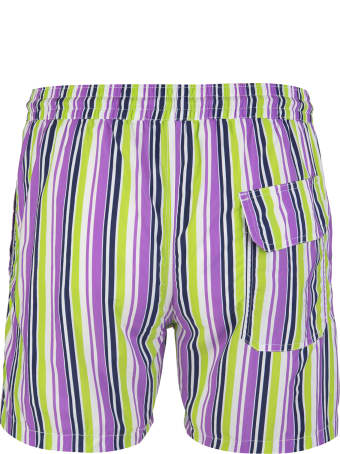 Capri Code Purple And Light Green Striped Swimsuit