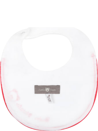 Little Bear White Bib For Baby Kids With Bear