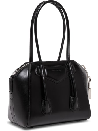 Givenchy Antigona Lock Handbag In Black Leather