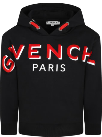 Givenchy Black Sweatshir For Kids With Logo