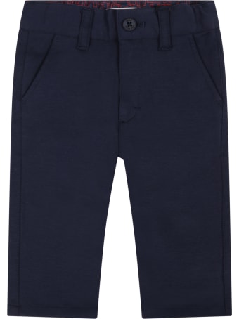 Hugo Boss Blue Pants For Baby Boy With Logo