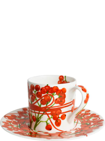Taitù Set of 2 Espresso Cups & Saucers - Fil Rouge Bacche Collection
