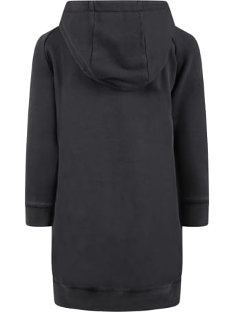 Zadig & Voltaire Gray Dress For Girl With Blue Velvet Logo