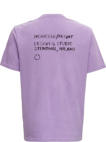 Moncler Genius Purple Tee With Embroidered Logos