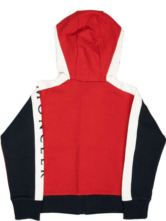 Moncler Zip Up Cotton Hoodie Blue