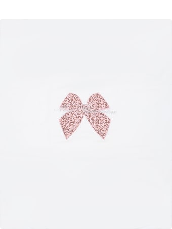 Blumarine White Blanket For Baby Girl With Bow