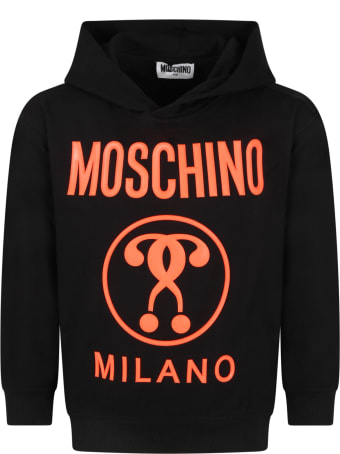 Moschino Black Tracksuit For Kids With Logo